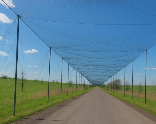 Aramid fiber anti-drone net manufacturing facility with quality control inspection